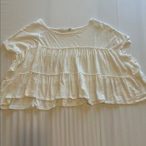 Altar'd State White Ruffle Blouse